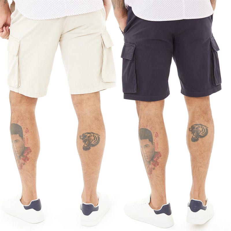 French Connection Twee Pak Cargo Shorts Heren Multi 1 - Marine/Stone