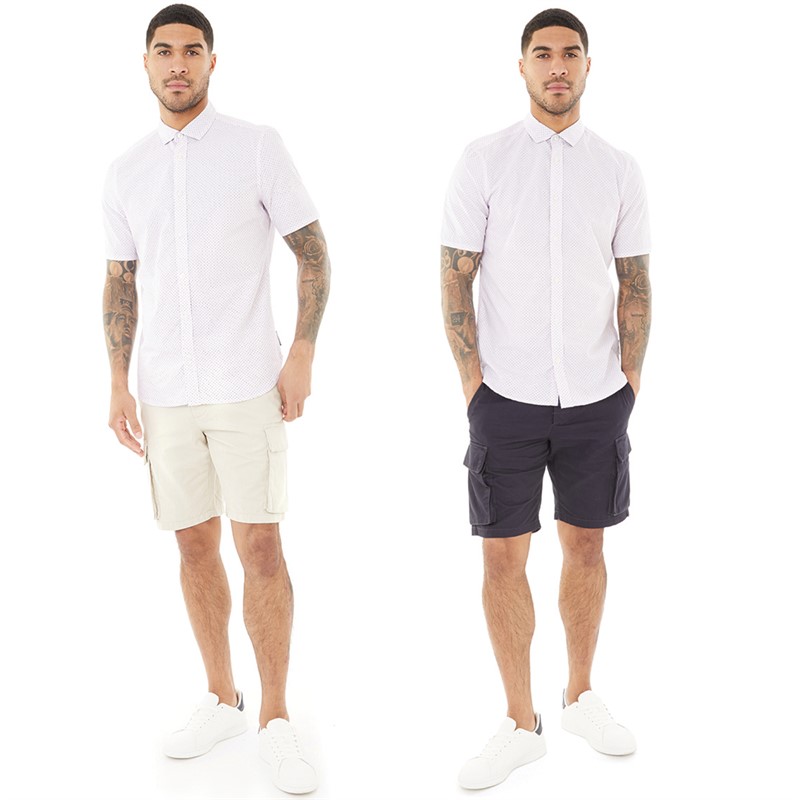 French Connection Twee Pak Cargo Shorts Heren Multi 1 - Marine/Stone