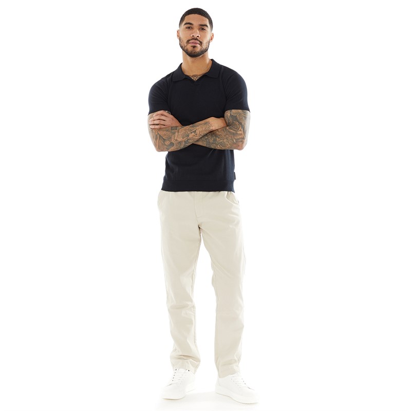 French Connection Mens Short Sleeve Trophy Polo Marine