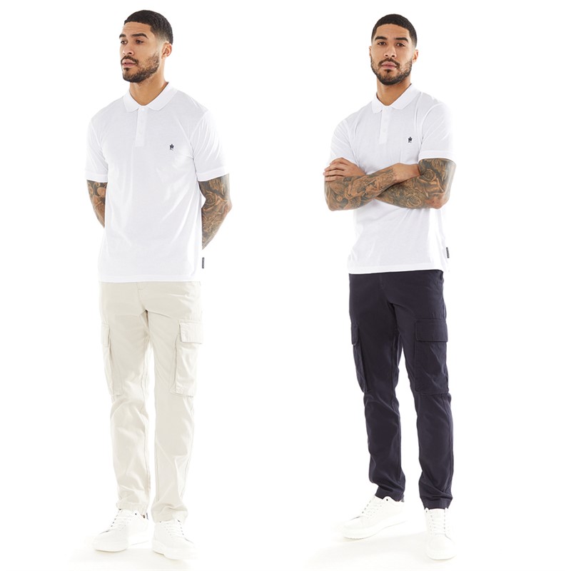 French Connection Mens Two Pack Cargo Pants Marine/Stone