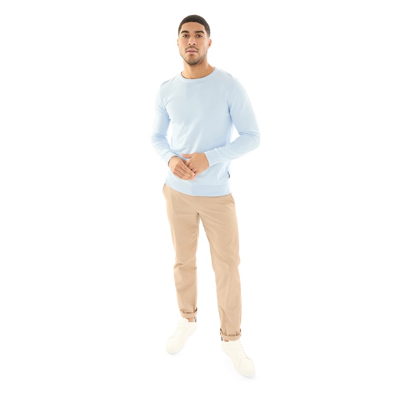 French Connection Mens Cotton Crew Neck Jumper Sky