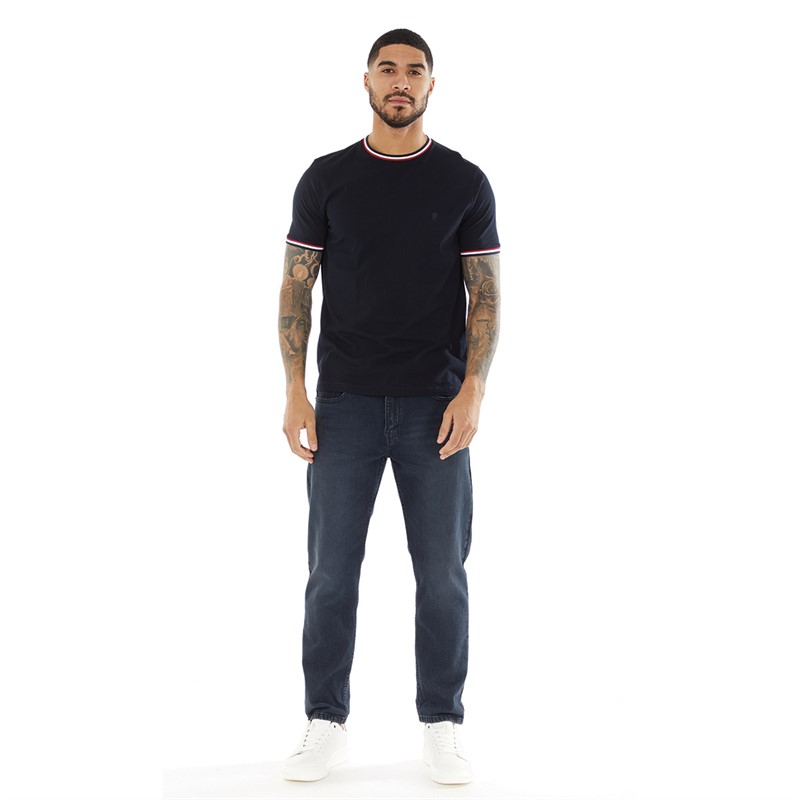 French Connection Herre Col Ringer T-shirt Marine