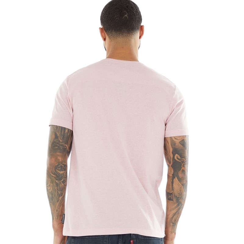 French Connection Mens Two Stripe T-Shirt Pink Mel/White/Marine