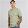 French Connection Mens Jersey Polo Shirt New Sage/White