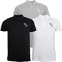 French Connection Mens Three Pack Script Polos Multi 1 - Black/White/Grey Mel
