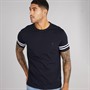 French Connection Mens Arm Stripes T-Shirt Marine/White
