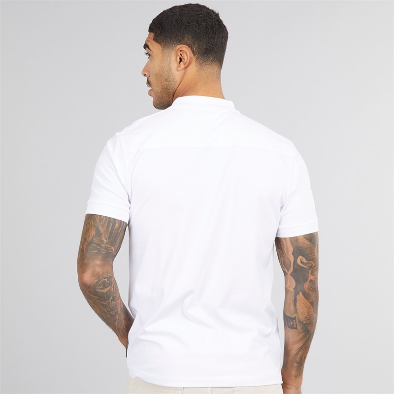French Connection Mens Jersey Polo Shirt White/Marine