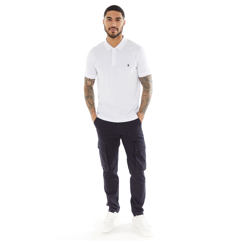 French Connection Mens Jersey Polo White/Marine