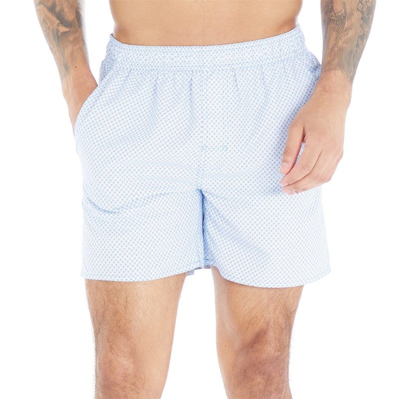 French Connection Mens Prem Floral Swim Shorts Ditsy Blue