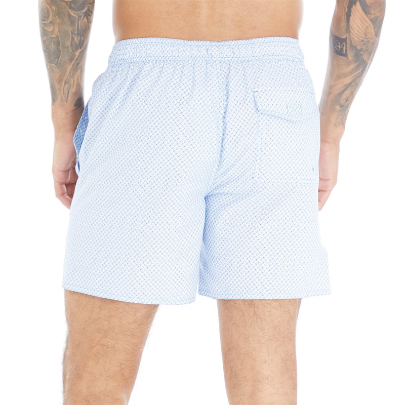 French Connection Mens Prem Floral Swim Shorts Ditsy Blue