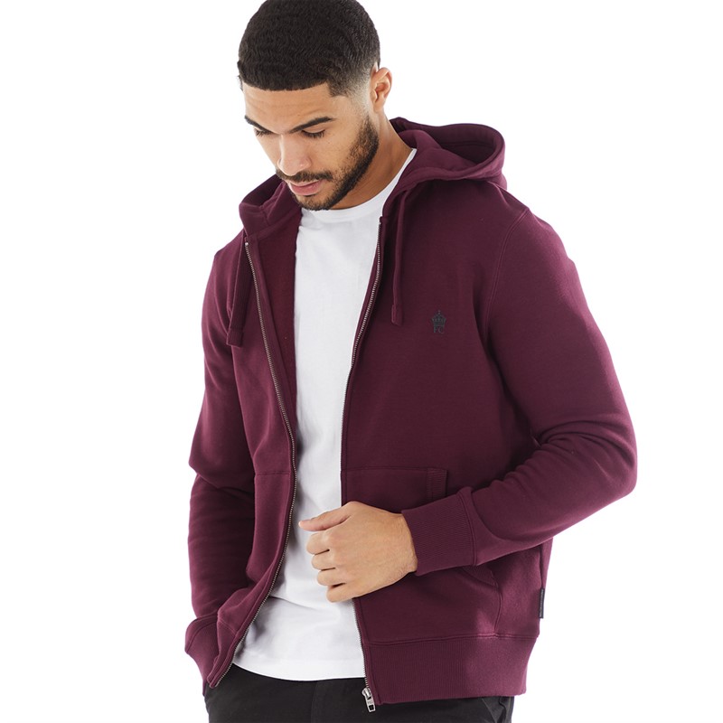 Buy French Connection Mens FC Zip Hoodie Chateaux Marine