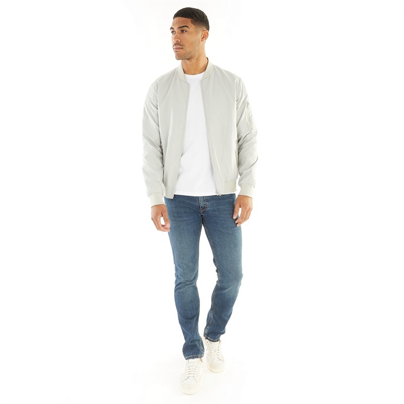 French Connection Mens MA1 Tech Bomber Jacket Stone