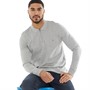 French Connection Mens Jersey Zip Long Sleeve Polo Light Grey Mel