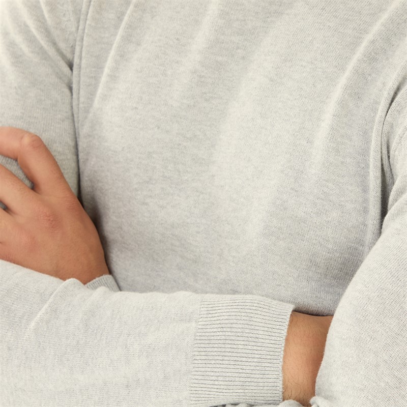 French Connection Mens Cotton Crew Neck Jumper Light Grey Mel