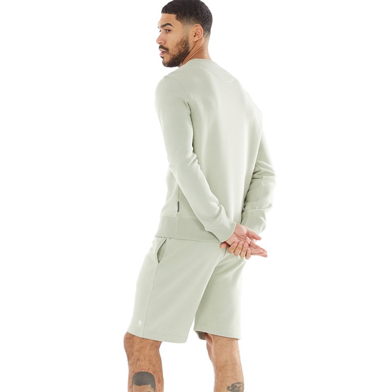 French Connection Mens FC Crew And Short Co-Ord Sage/White