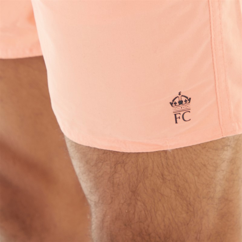 French Connection Mens Contrast Swim Shorts Coral