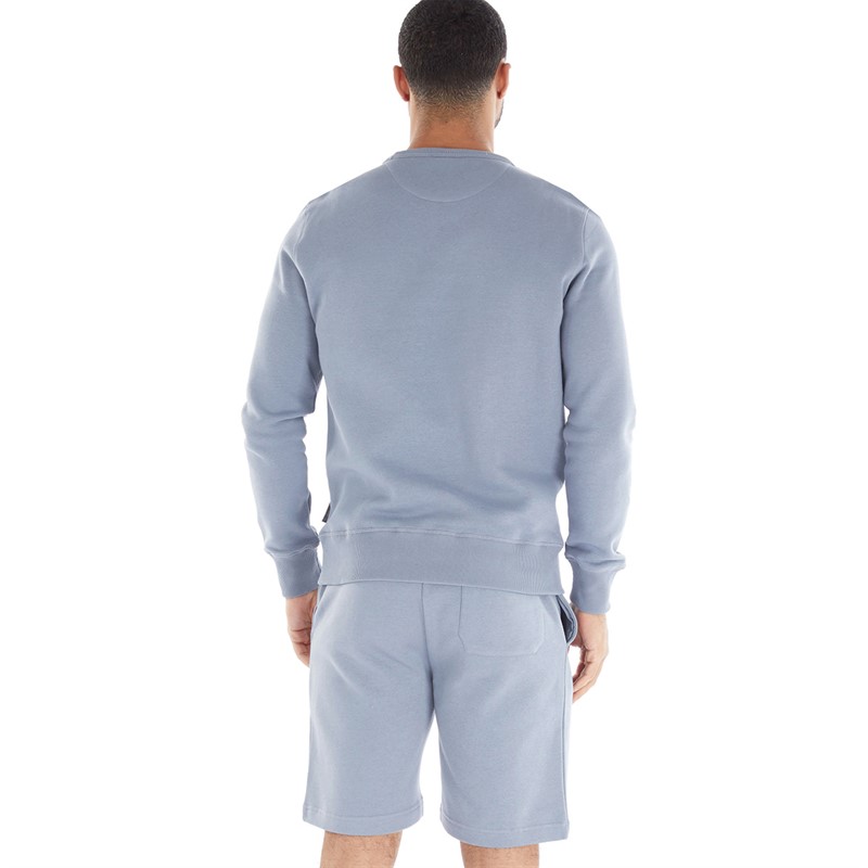 French Connection Mens FC Crew And Short Co-Ord Light Blue/Marine