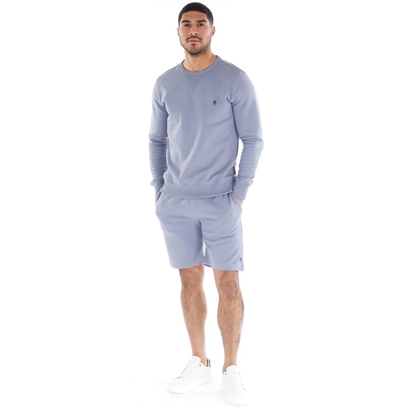 French Connection Mens FC Crew And Short Co-Ord Light Blue/Marine