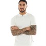 French Connection Mens Short Sleeve Cotton Zip Knit Polo Shirt Ecru