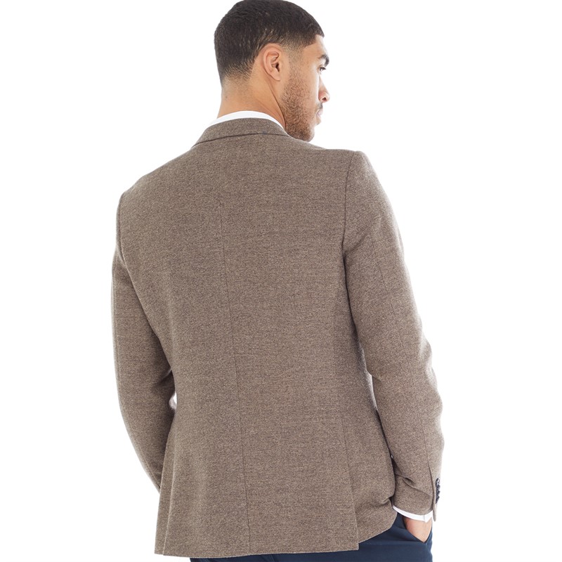 French Connection Mens Herringbone Blazer Tan