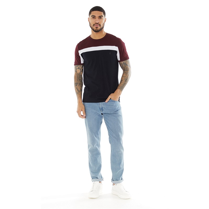 French Connection Mens Block T-Shirt Chateaux/White/Marine