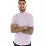 French Connection Mens Patterned Short Sleeve Shirt Flora Pink