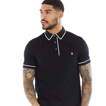French Connection Mens Piping Polo Marine/White