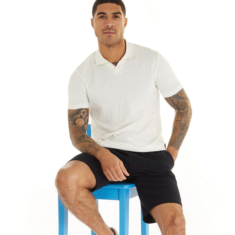 French Connection Mens Jersey Trophy Co-Ord Off White/Navy