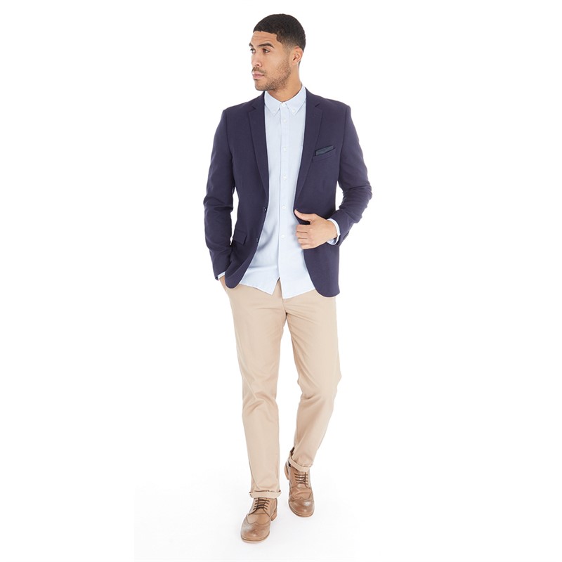 French Connection Mens Linen Blazer Marine