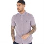 French Connection Mens Gingham Short Sleeve Shirt Rvm Gingham/Marine Logo