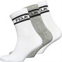 French Connection Womens FCUK Three Pack Socks White/Grey/White