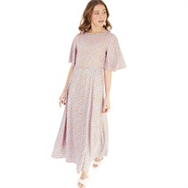 French Connection Womens Kiss Crew Angel Slv Long Dress Mandarin/Placid Blue