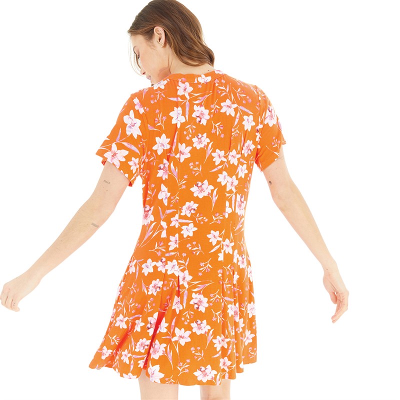 French Connection Womens Camille Flippy Button Knee Dress Mandarin