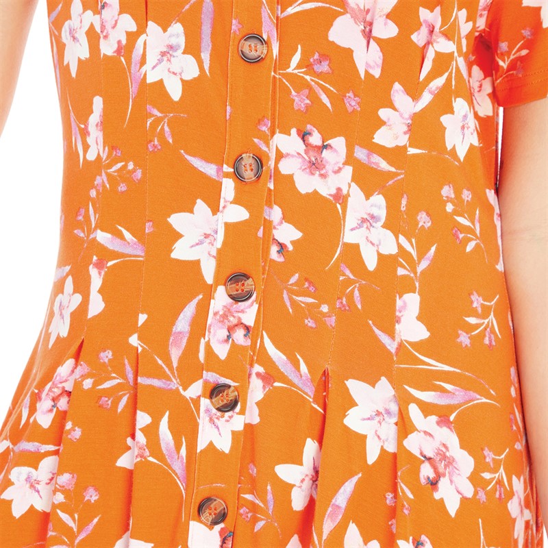 French Connection Womens Camille Flippy Button Knee Dress Mandarin