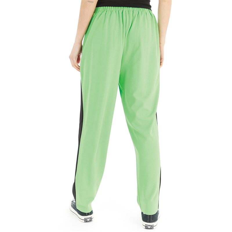 French Connection Womens Crepe Tapered Panel Joggers Poise Green/White/Black