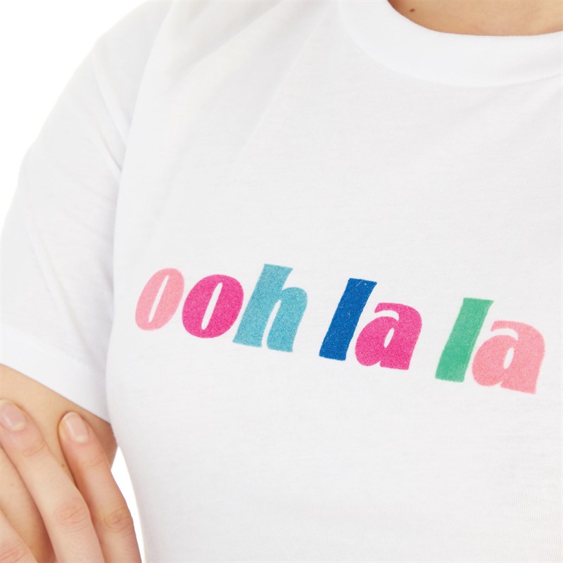 French Connection Womens Ooh La La Fitted T-Shirt White