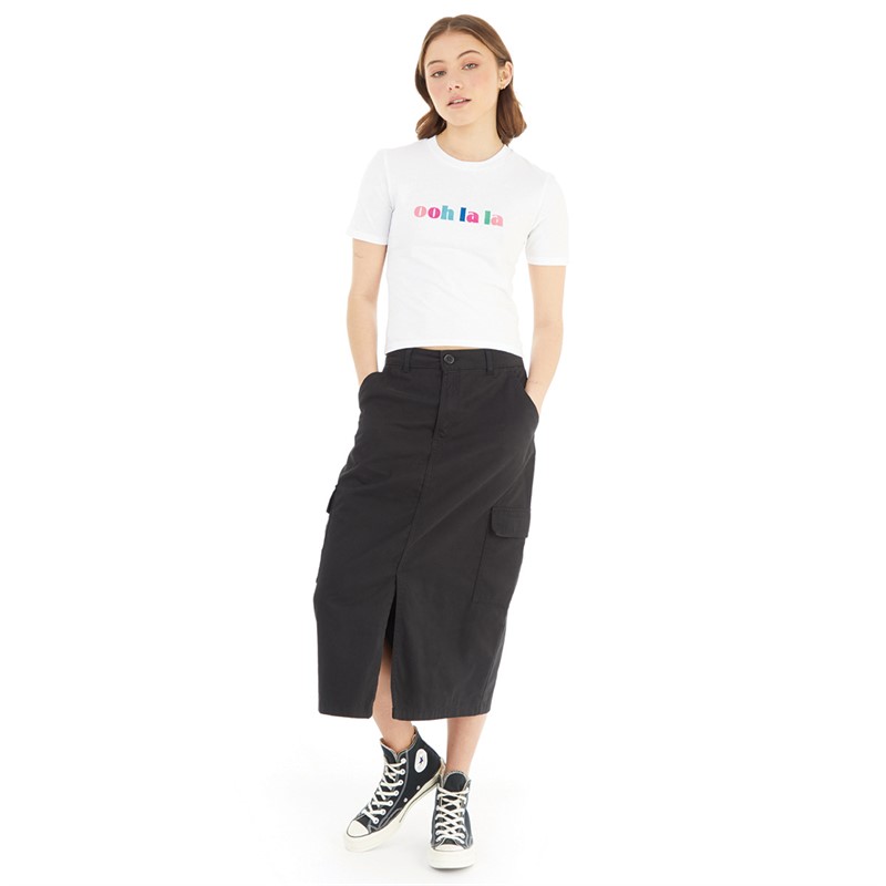 French Connection Womens Cargo Midi Skirt Black