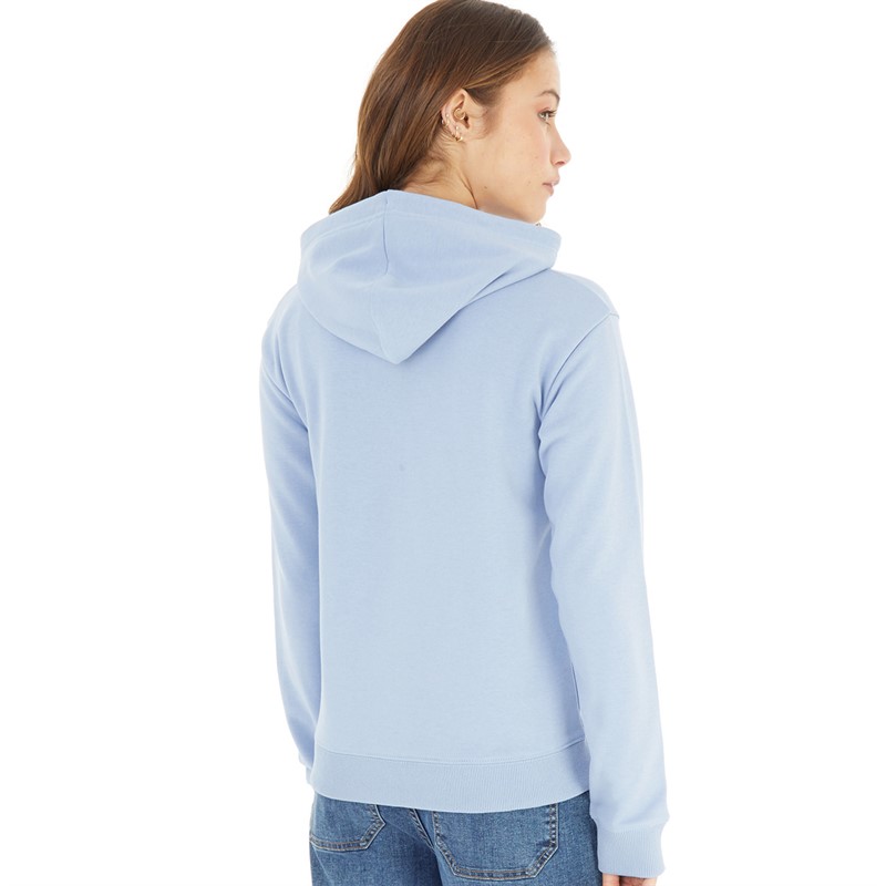 French Connection Womens FC Collegiate Hoodie Washed Blue/White/Dark Navy