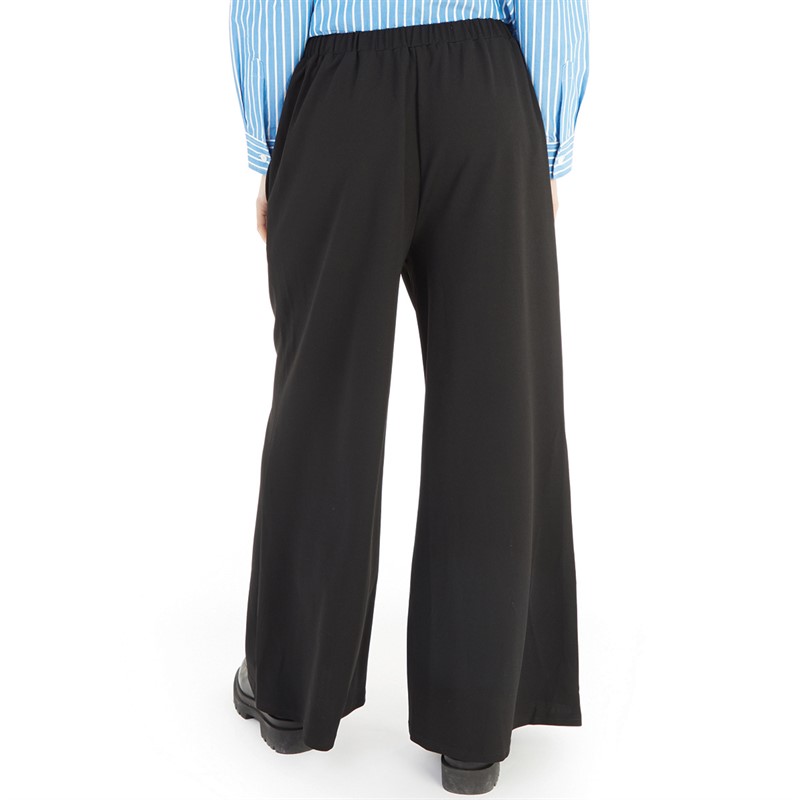 French Connection Womens Crepe Wide Leg Joggers Black