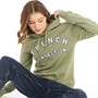 French Connection Womens FC Collegiate Hoodie Washed Khaki/White/Navy