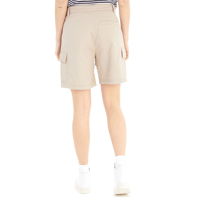 French Connection Womens Cargo Pocket Shorts Stone