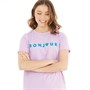 French Connection Womens Bonjour T-Shirt Sheer Lilac/Peacock