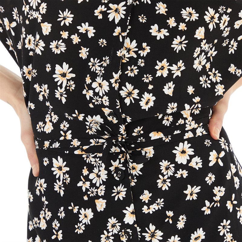French Connection Womens Shasta Daisy Print Playsuit Black