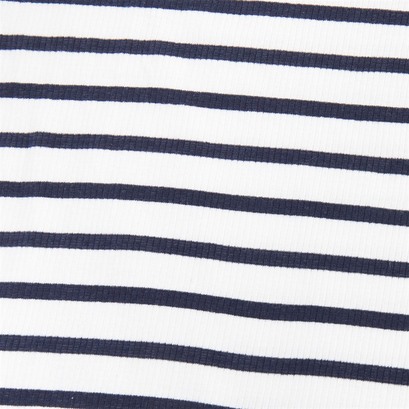 French Connection Womens Stripe Rib Midi Dress Dark Navy/White