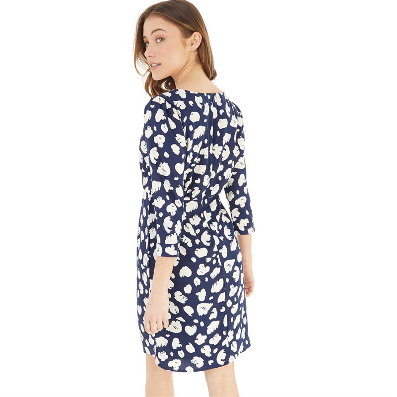 French Connection Womens Aimee Shift Short Dress Dark Navy