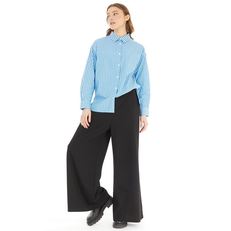 Buy French Connection Womens Long Sleeve Stripe Shirt Bright Blue White