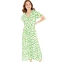 French Connection Womens Riley Long Belt Dress Poise Green/White