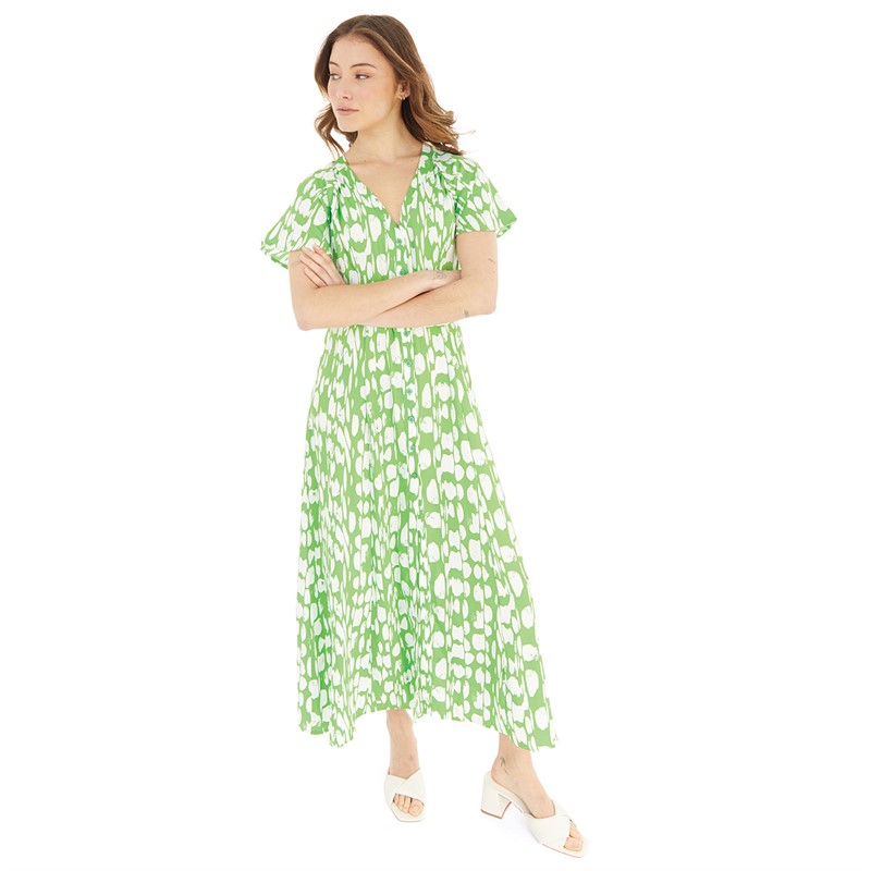 Buy French Connection Womens Riley Long Belt Dress Poise Green White