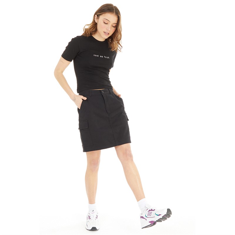 French Connection Womens Cargo Skirt Black