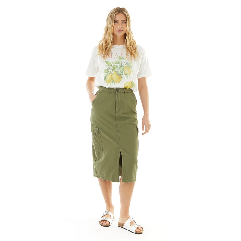 French connection green midi skirt online